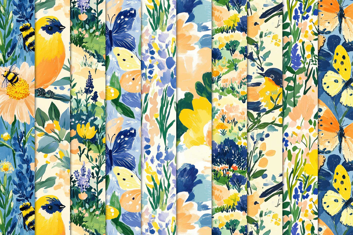 Modern Floral Seamless Patterns, a Pattern Graphic by Maishop (Photo 8 of 8)