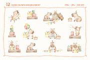 Capybara watercolor illustrations, an Animal Illustration by Fedulova Art (Thumbnail 5 of 13)