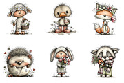 Whimsical Easter Animals Clipart, an Illustration by CreationArt (Thumbnail 4 of 5)