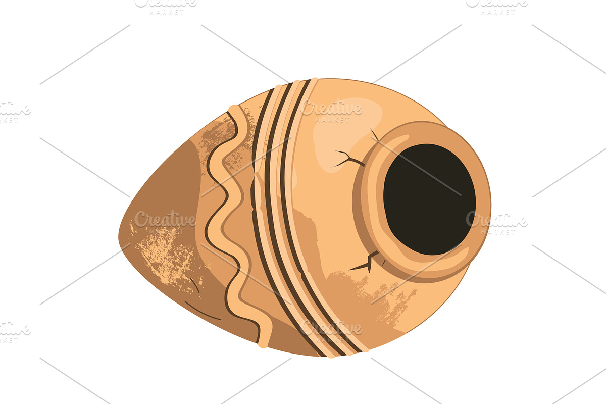 Amphora ancient pot in lying, an Object Illustration by Toltemara