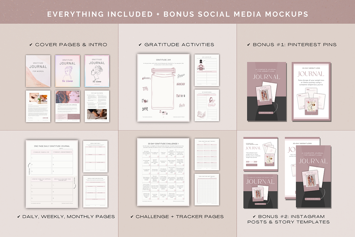Gratitude Journal for Women | Canva, a Magazine Template by Designs by ...