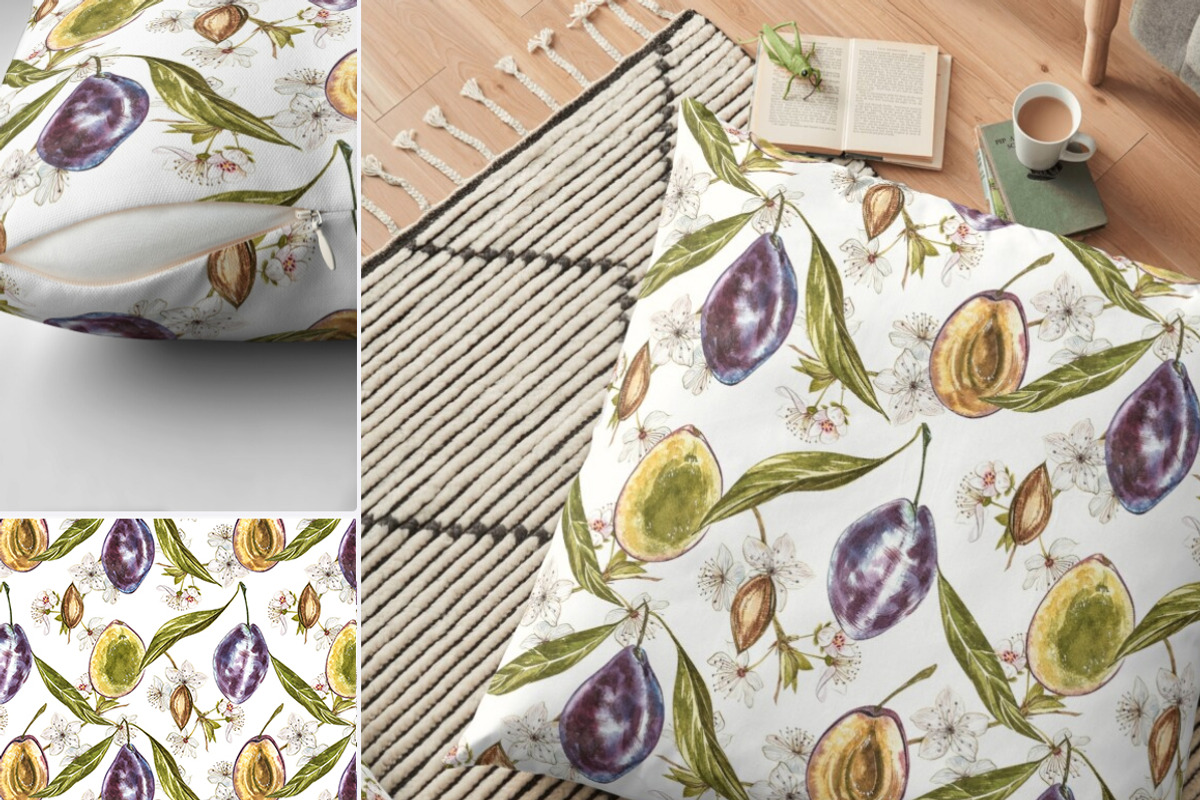 Plum in botanical style, a Food Illustration by Ann Astro (Photo 9 of 11)