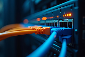 Network server rack with ethernet, a Technology Photo by Artonix