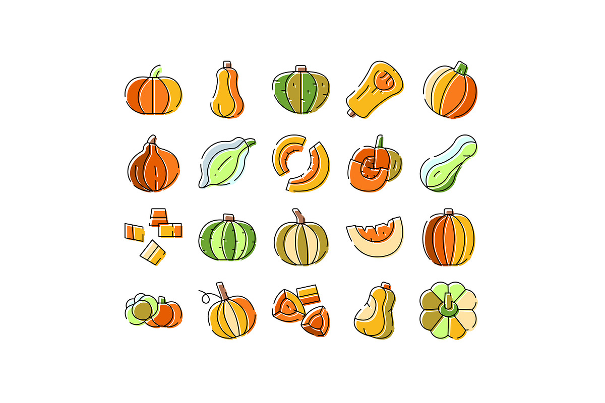 Pumpkins and squash whole and sliced, an Object Graphic by pikepicture (Photo 1 of 3)