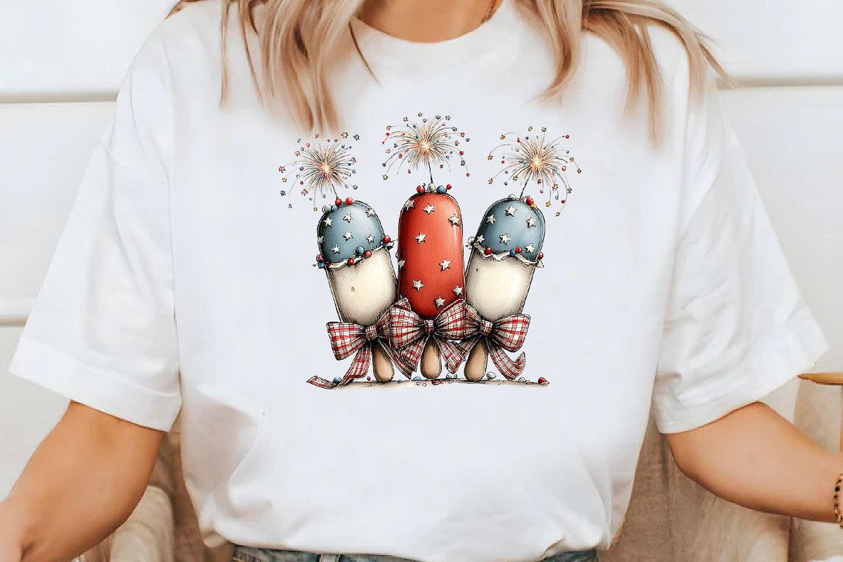Whimsical Patriotic ice cream, a Seasonal Illustration by Designworld (Photo 6 of 9)