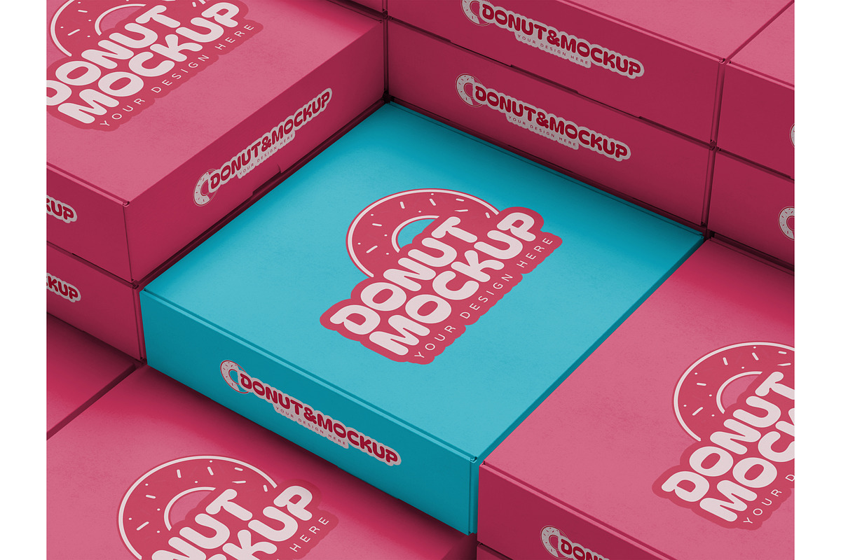 Bakery box packaging mockup, a Packaging Mockup by Mockthethics. (Photo 9 of 11)