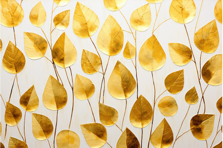 Shimmering Gold leaf structure, a Background Photo by Ylivdesign