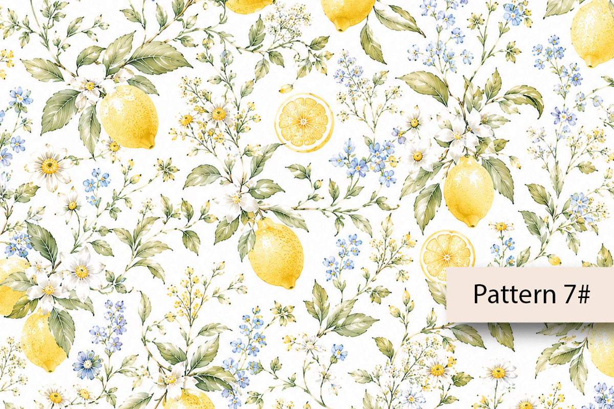 Watercolor Lemon Seamless Pattern, a Pattern Graphic by Villa 11 Estudio (Photo 8 of 8)