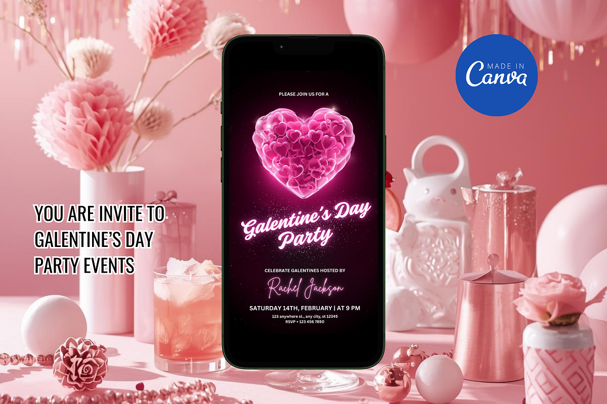 Galentines Invitation Template, an Invitation Template by Earth5168 (Photo 2 of 8)