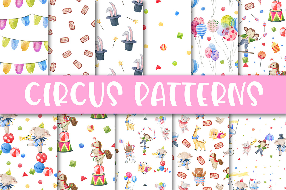 Watercolor Circus Animals Clipart, an Animal Illustration by the_myro (Photo 16 of 16)