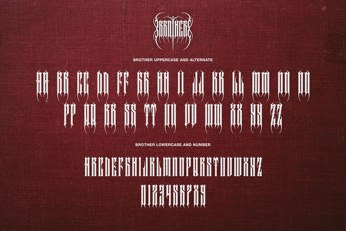Brother (Blackmetal), a Blackletter Font by Rvq Type Foundry (Photo 5 of 6)