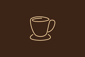 Continuous Line Chocolate Cup Logo