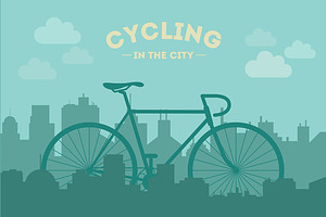 Cycling in the City. Vector.