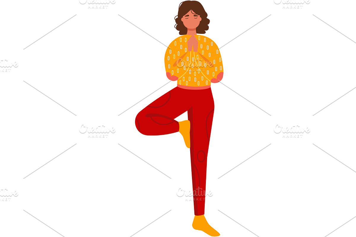 Woman yoga fitness pose vector icon, a Person Illustration by vectorpointstudio