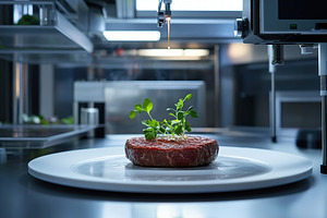 Innovative food lab developing future cuisine with precision cooking techniques, a Food & Drink Photo by AlyaAnd