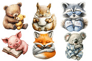 Sleepy Animals Clipart, an Animal Illustration by Designworld (Thumbnail 2 of 5)