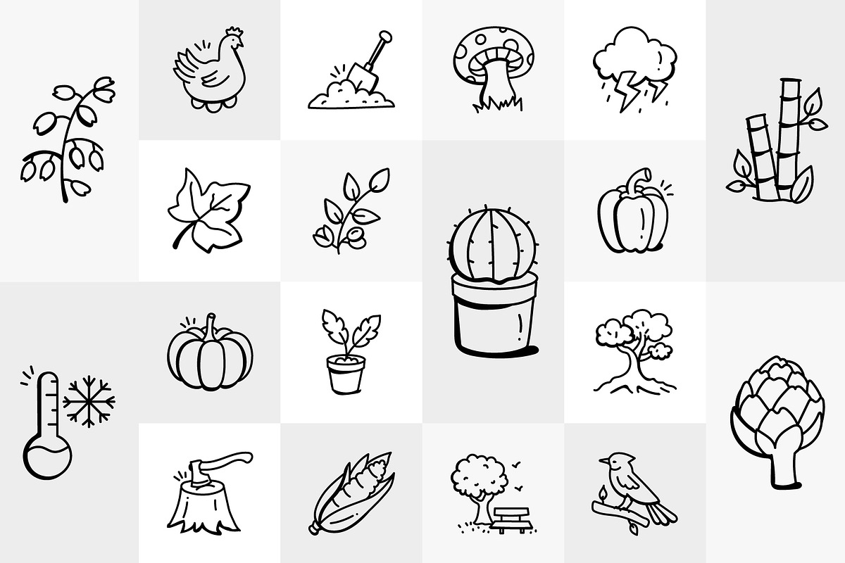 Hand Drawn Nature Icons, an Outline Icon by Brickclay (Photo 2 of 8)