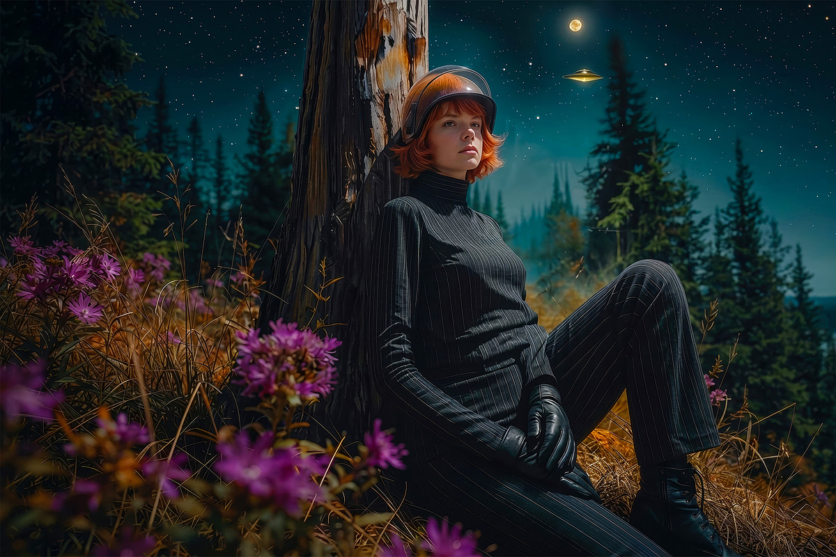 Cosmic Forest Sci Fi Art, a Person Illustration by StockVerse Creative (Photo 4 of 4)