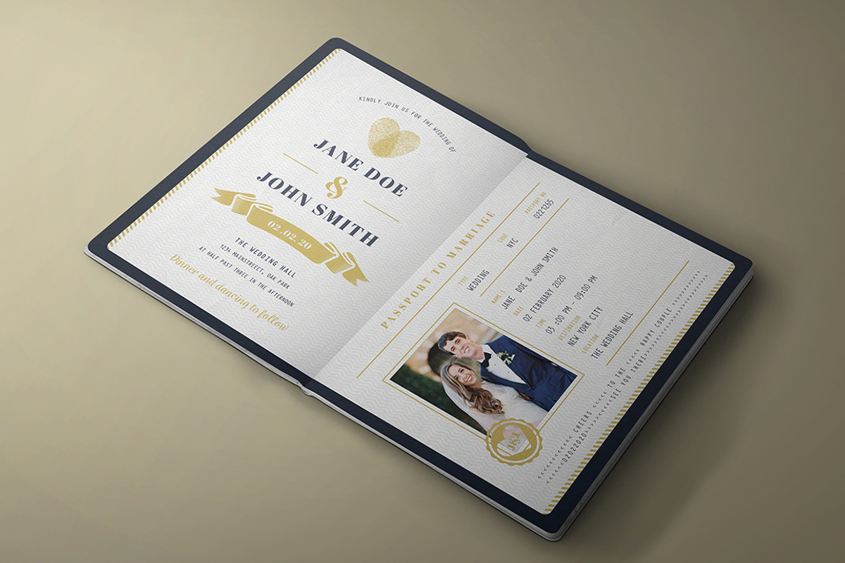 Passport Wedding Invitation, an Invitation Template by Vynetta (Photo 5 of 6)