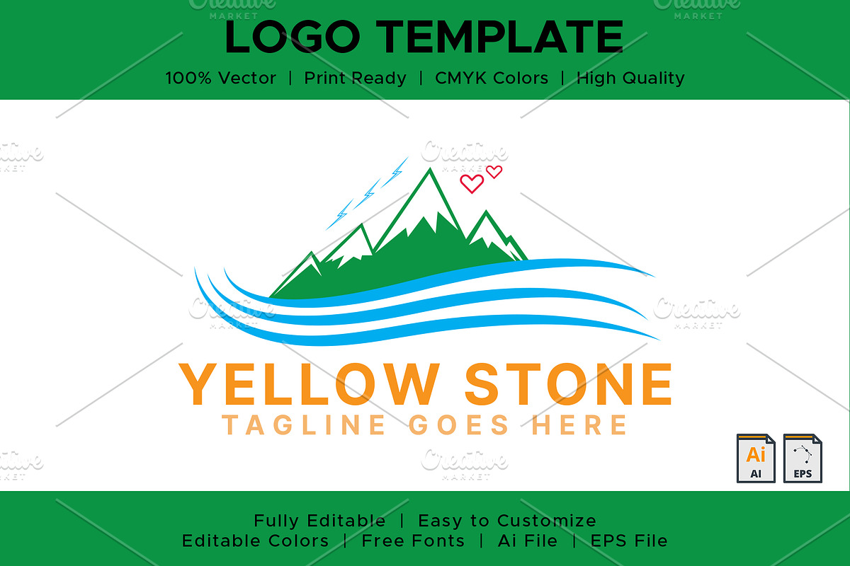Travel & Mountain Logo Template, a Branding & Logo Template by MG Graphics (Photo 1 of 7)