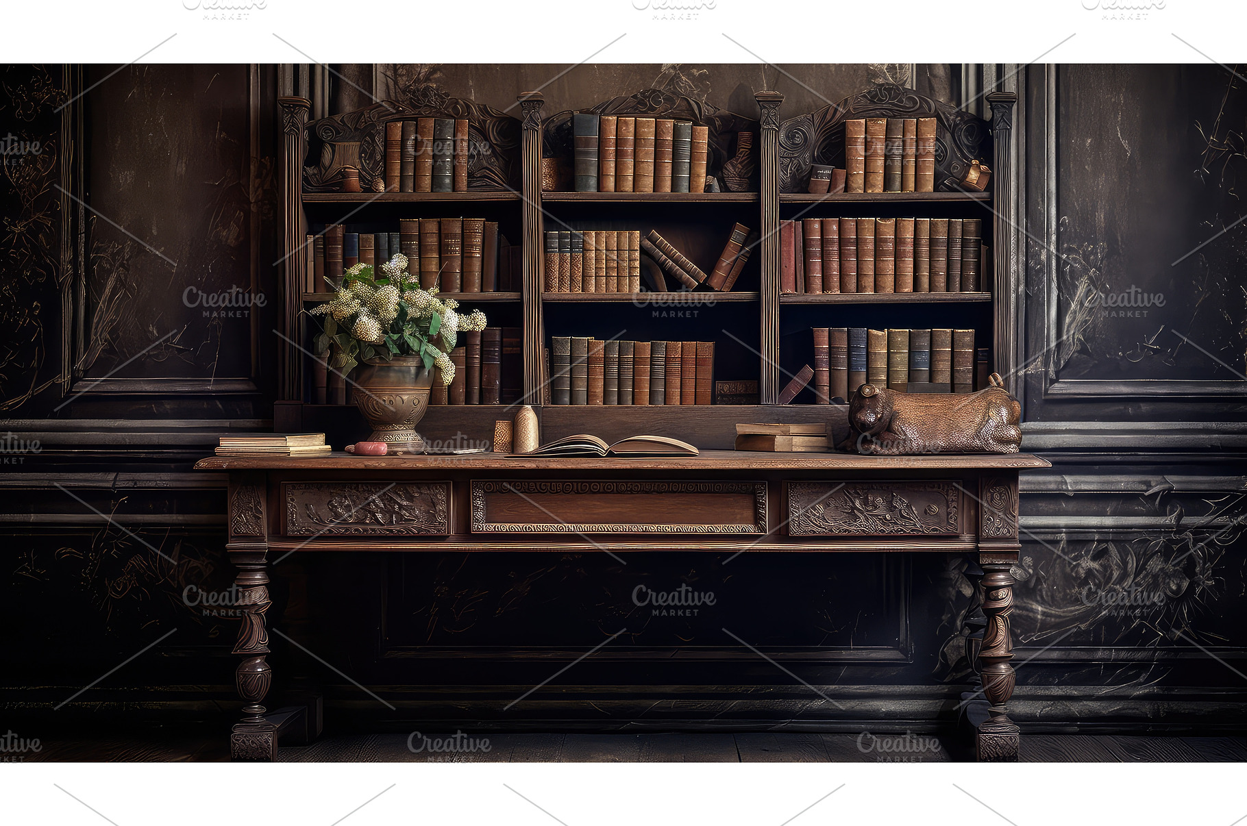 wooden desk table background ai, a Technology Photo by pikepicture