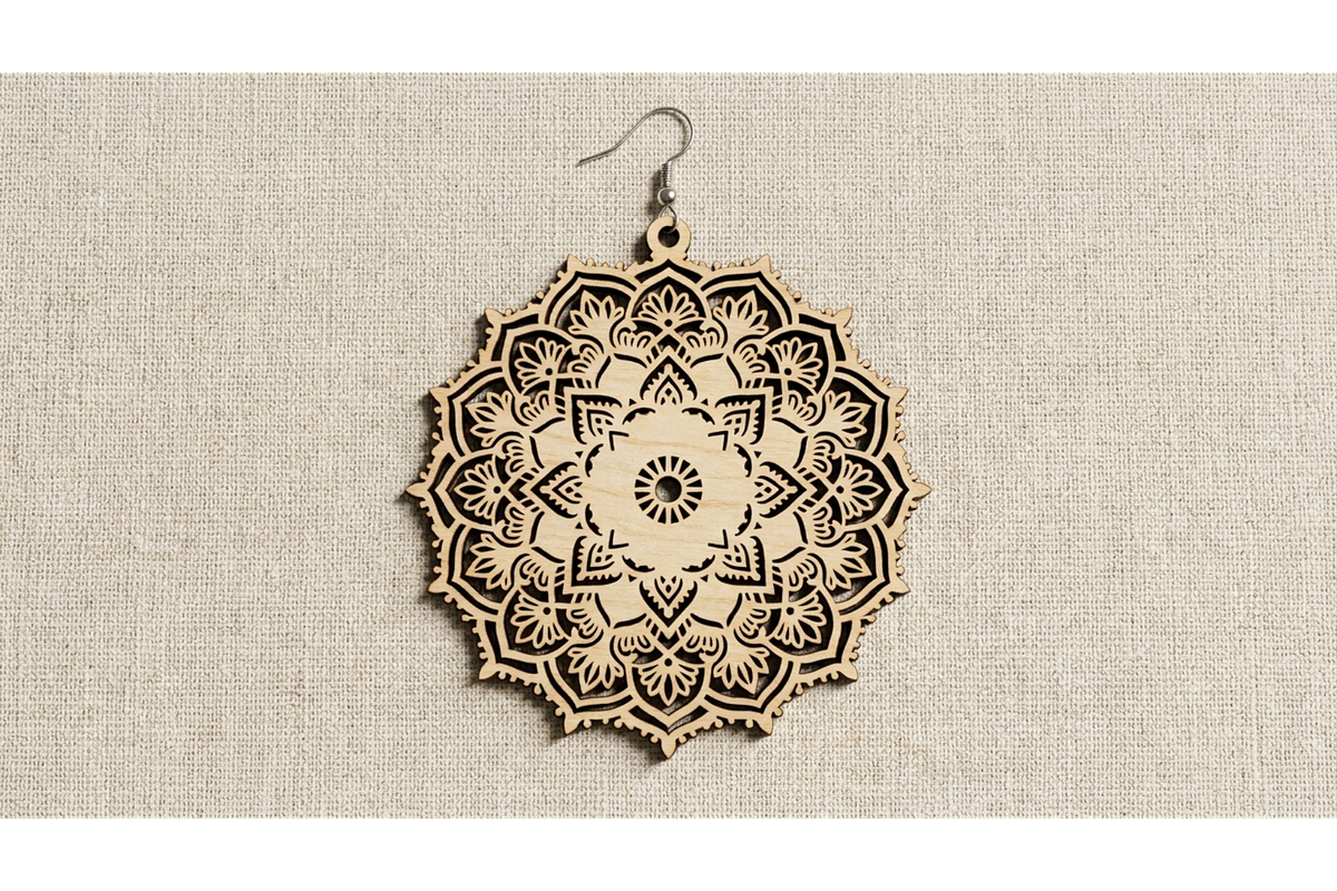 Mandala Earring Art SVG, an Object Graphic by hafijul (Photo 5 of 11)