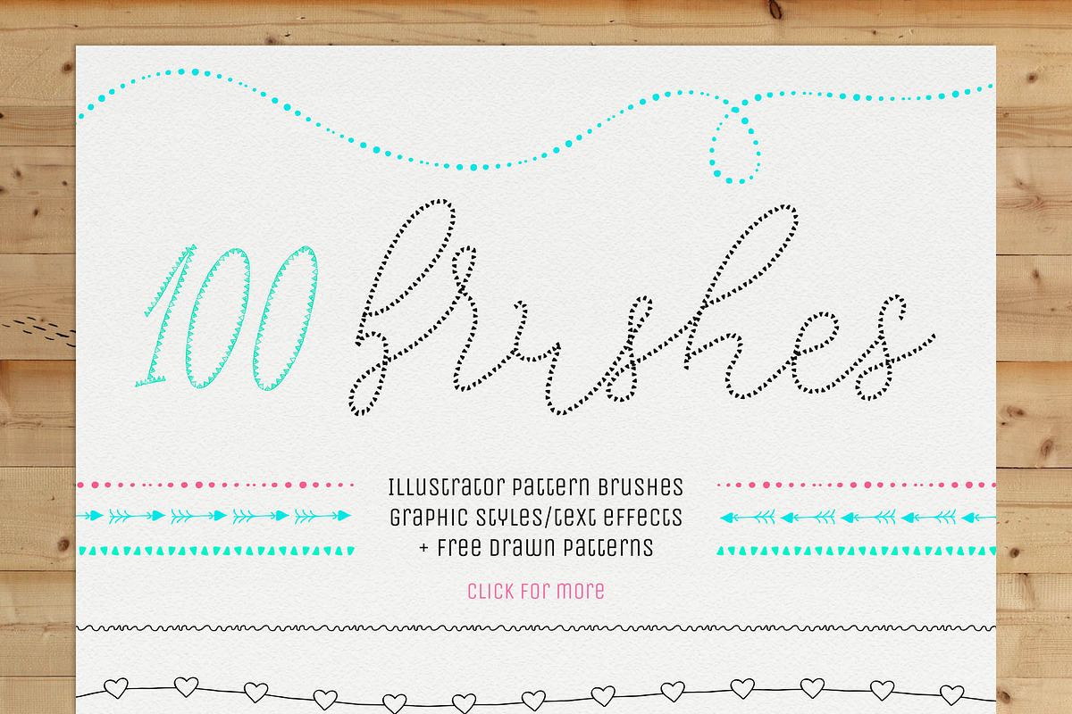 100 Pattern Brushes+9 Graphic Styles preview 2