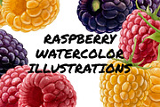 Digital Watercolor Raspberry + Bonus, a Food Illustration by wedraw (Thumbnail 1 of 4)
