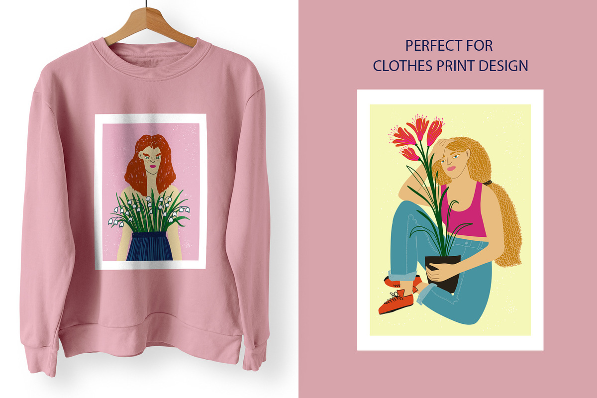 Strong & Beautiful. Plant Ladies., a Person Illustration by Annakniaz (Photo 5 of 10)