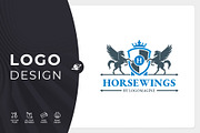 Pegasus Crest Logo Template, a Branding & Logo Template by LOGOMAGINE (Thumbnail 1 of 13)