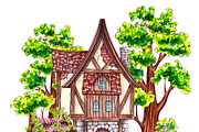 Watercolor house environment, an Illustration by Verlena's Corner (Thumbnail 2 of 7)