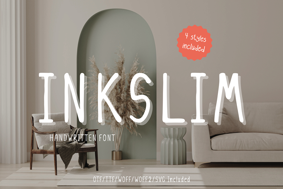 Handwritten Font – inkslim, a Handwritten Font by ZoloDesignHub (Photo 1 of 8)
