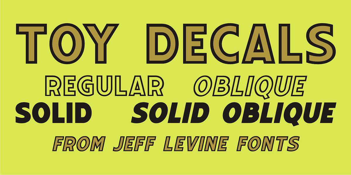 Toy Decals JNL, a Sans Serif Font by Jeff Levine Fonts