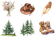 Watercolor camping clipart, a Seasonal Illustration by Designking (Thumbnail 4 of 5)