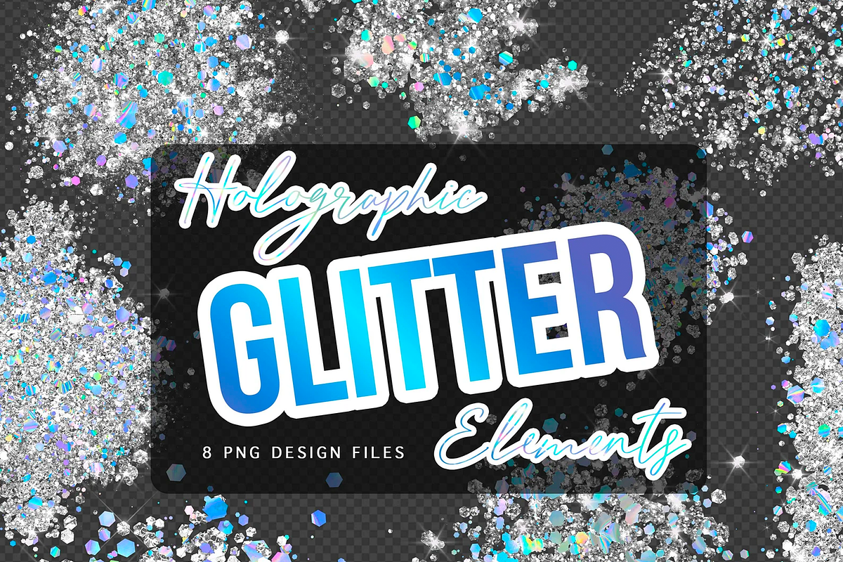 Holographic Glitter clusters, a Texture Graphic by Makina Designs