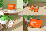 Saga Device Mockup on Table, a Device Mockup by orenjidesign (Thumbnail 1 of 13)