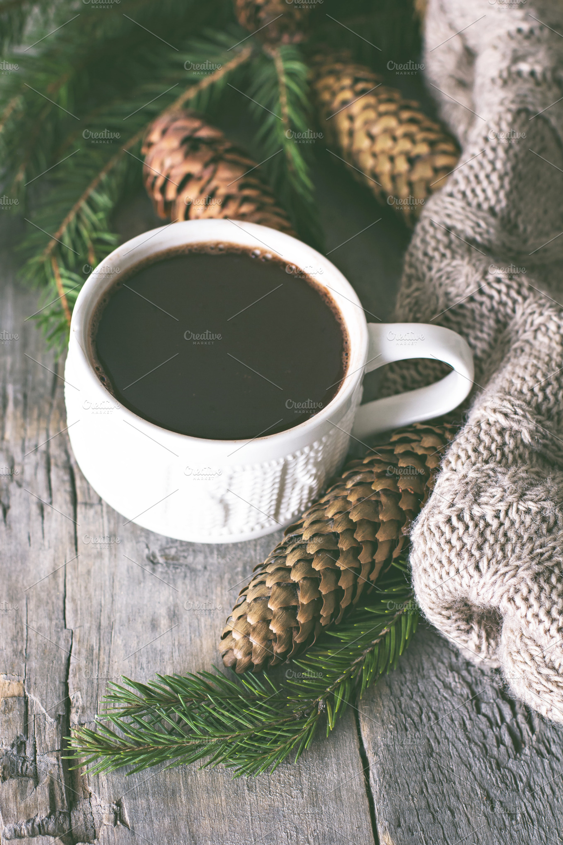 Coffe and winter still life containing marshmallow, hot, and cocoa, a School & Education Photo by Julia Shop
