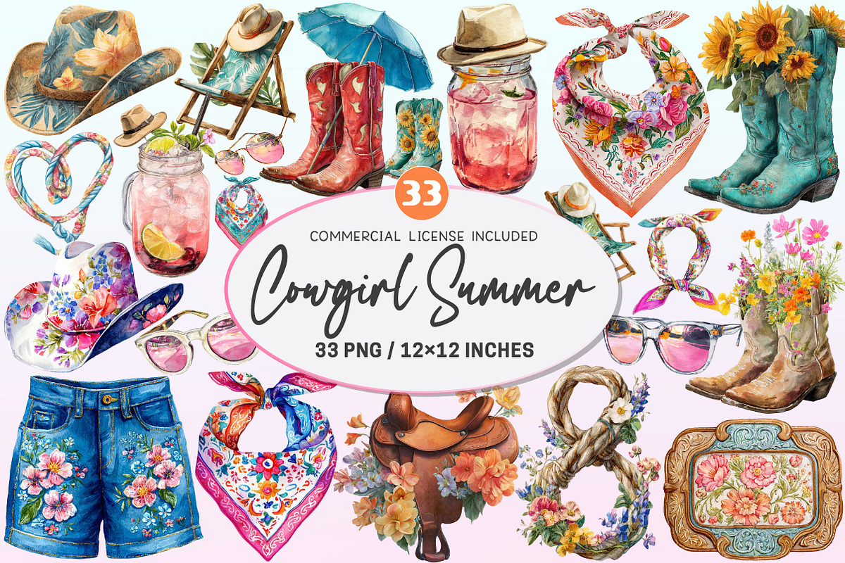 Retro Cowgirl Summer PNG, a Graphic by CitraGraphics (Photo 1 of 4)