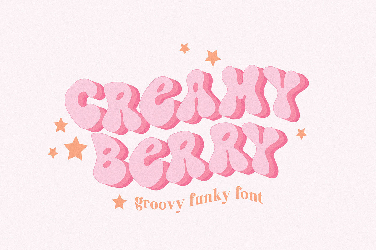 Creamy Berry Groovy Funky Font, a Handwritten Font by BarcelonaShop (Photo 1 of 10)