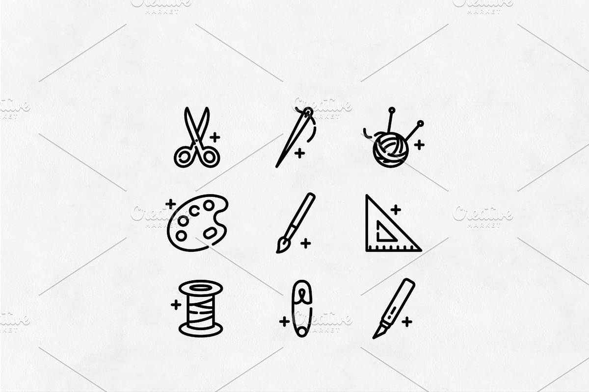 Craft line icons, an Outline Icon by Lyolya Profitrolya (Photo 2 of 2)