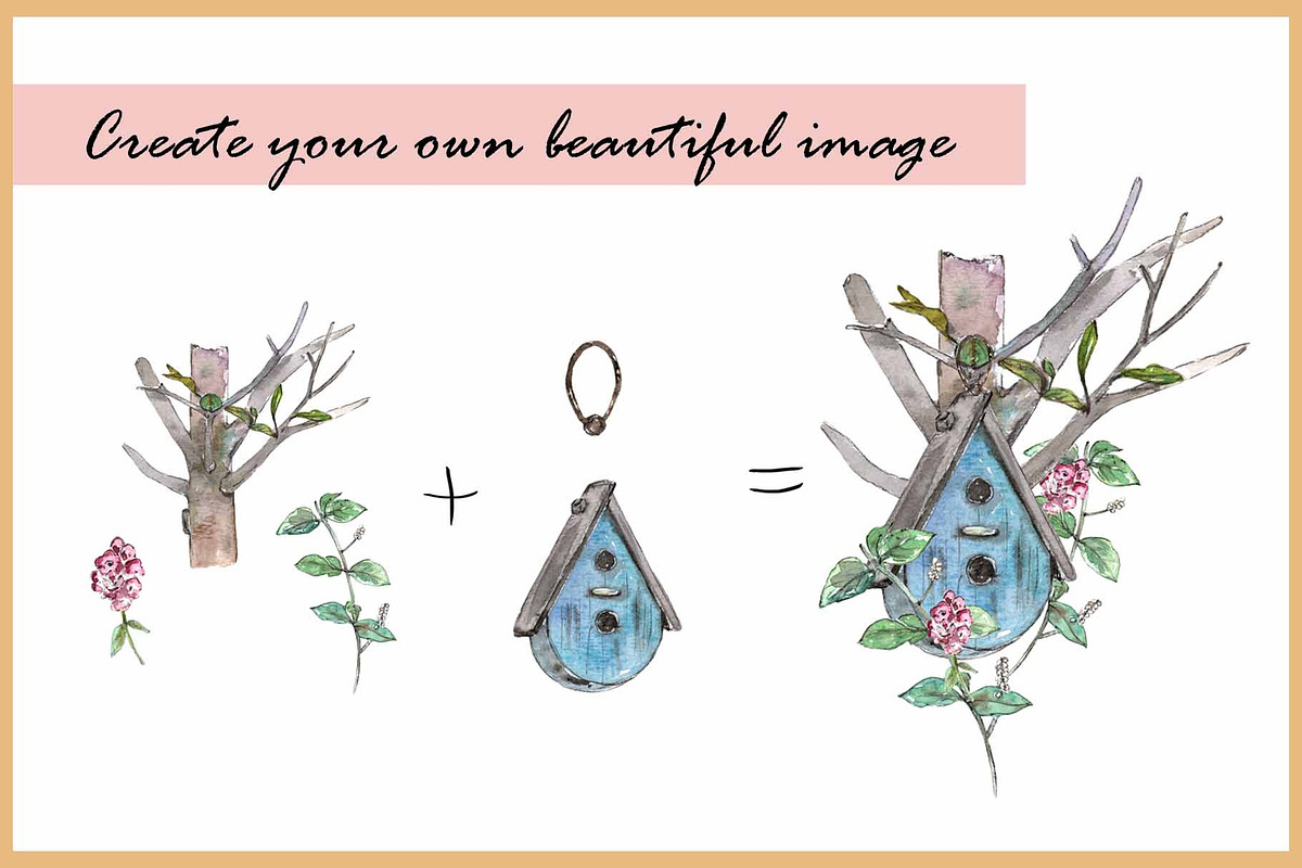 Birds & Cats-Watercolor Clipart, an Animal Illustration by VianneArt (Photo 6 of 9)