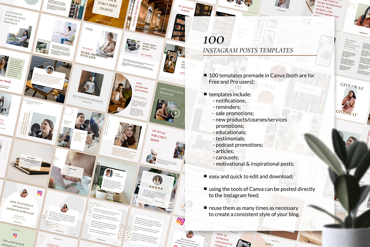 Influencer Instagram Canva templates, a Social Media Template by helgascandinavus (Photo 2 of 9)