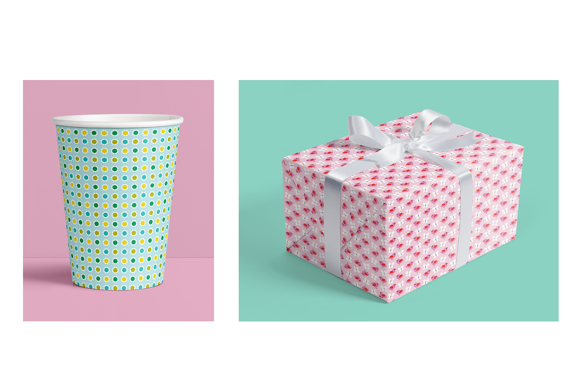Seamless Bird & Butterfly Patterns preview 2