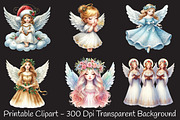 Sweet Angel Christmas Watercolor Png, an Illustration by RobertsArt (Thumbnail 4 of 5)