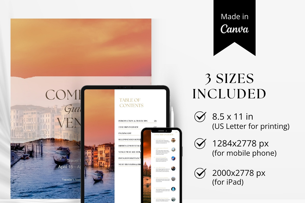 Venice Travel Itinerary Template, a Magazine Template by Pulsecolor (Photo 2 of 9)