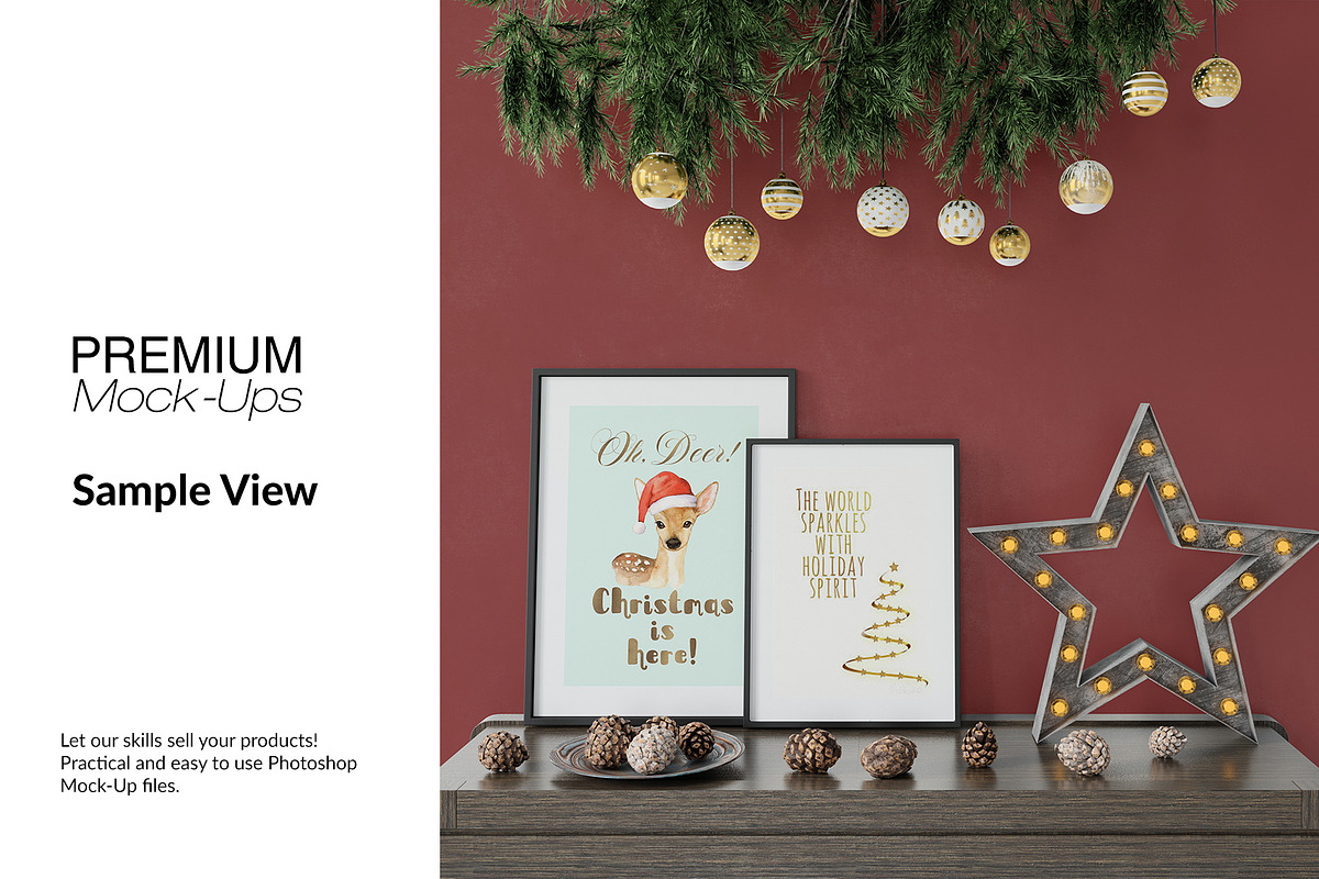Christmas Frames & Wallpaper Mockups, a Product Mockup by mock-ups (Photo 10 of 16)
