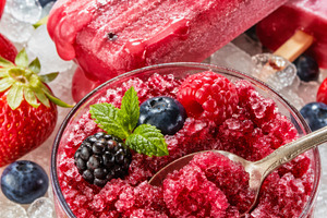 Refreshing ice cold berry dessert wi, a Photo by Dvoevnore photos