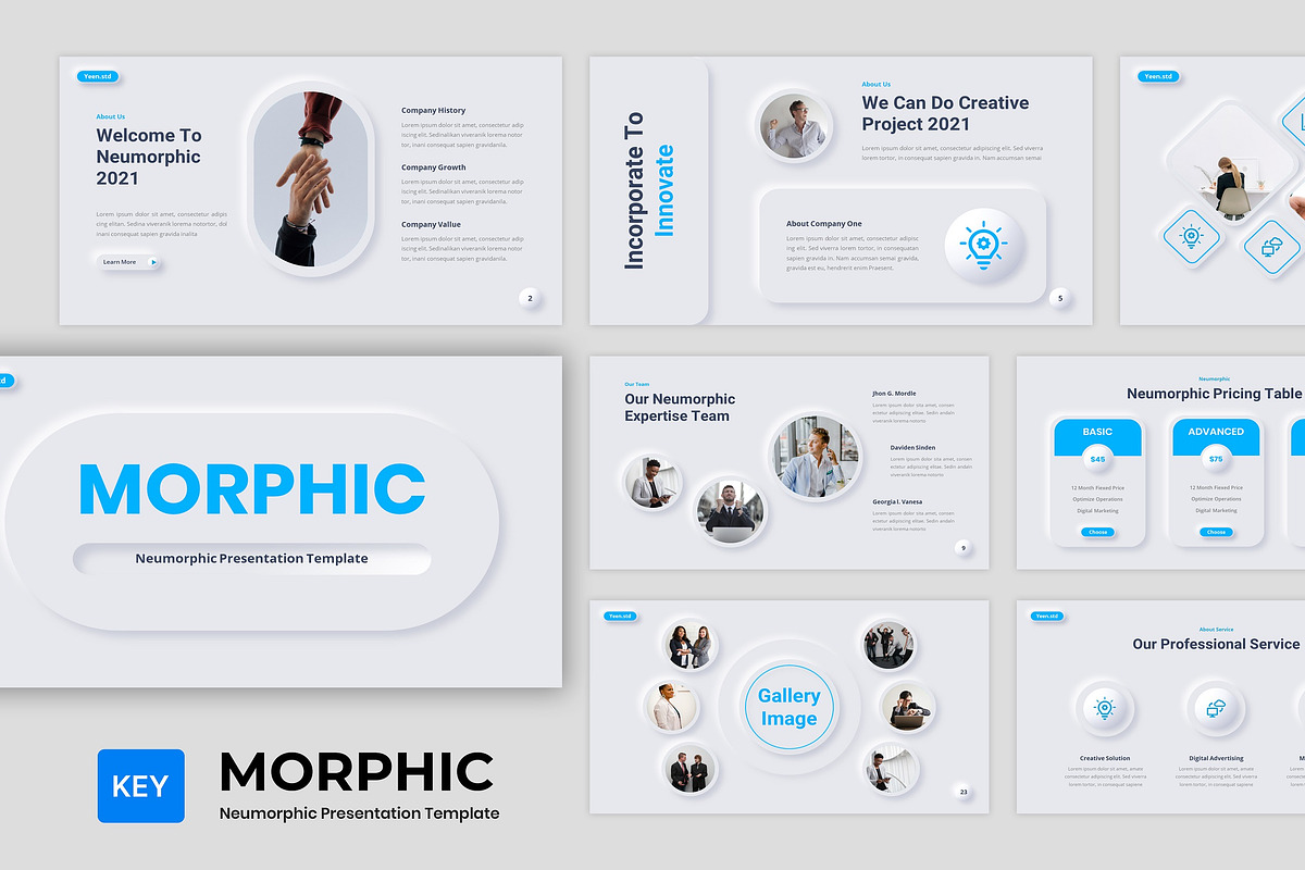 Neumorphic Presentation Keynote, a Presentation Template by BumbleGraph Studio (Photo 1 of 5)