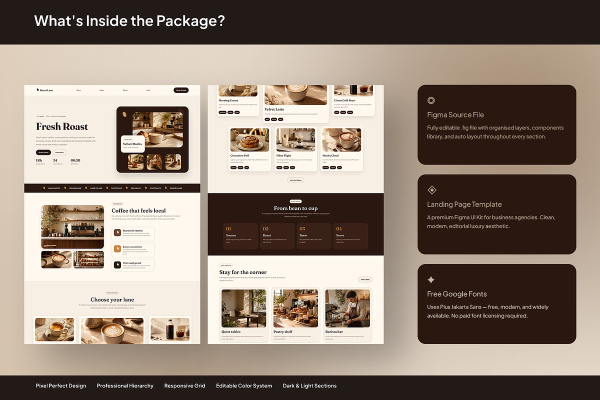 Coffee Shop Landing Page, an UI Kit Template by Pitchlook.Studio (Photo 3 of 3)