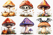 Halloween Mushrooms Clipart, an Illustration by Canvas Craft (Thumbnail 3 of 8)